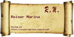 Reiser Marina névjegykártya